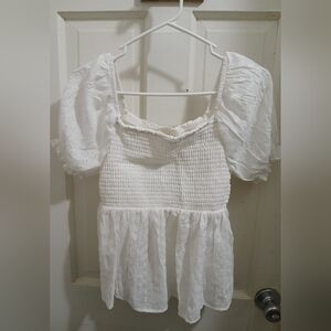 Self Esteem White Puff Sleeve Blouse